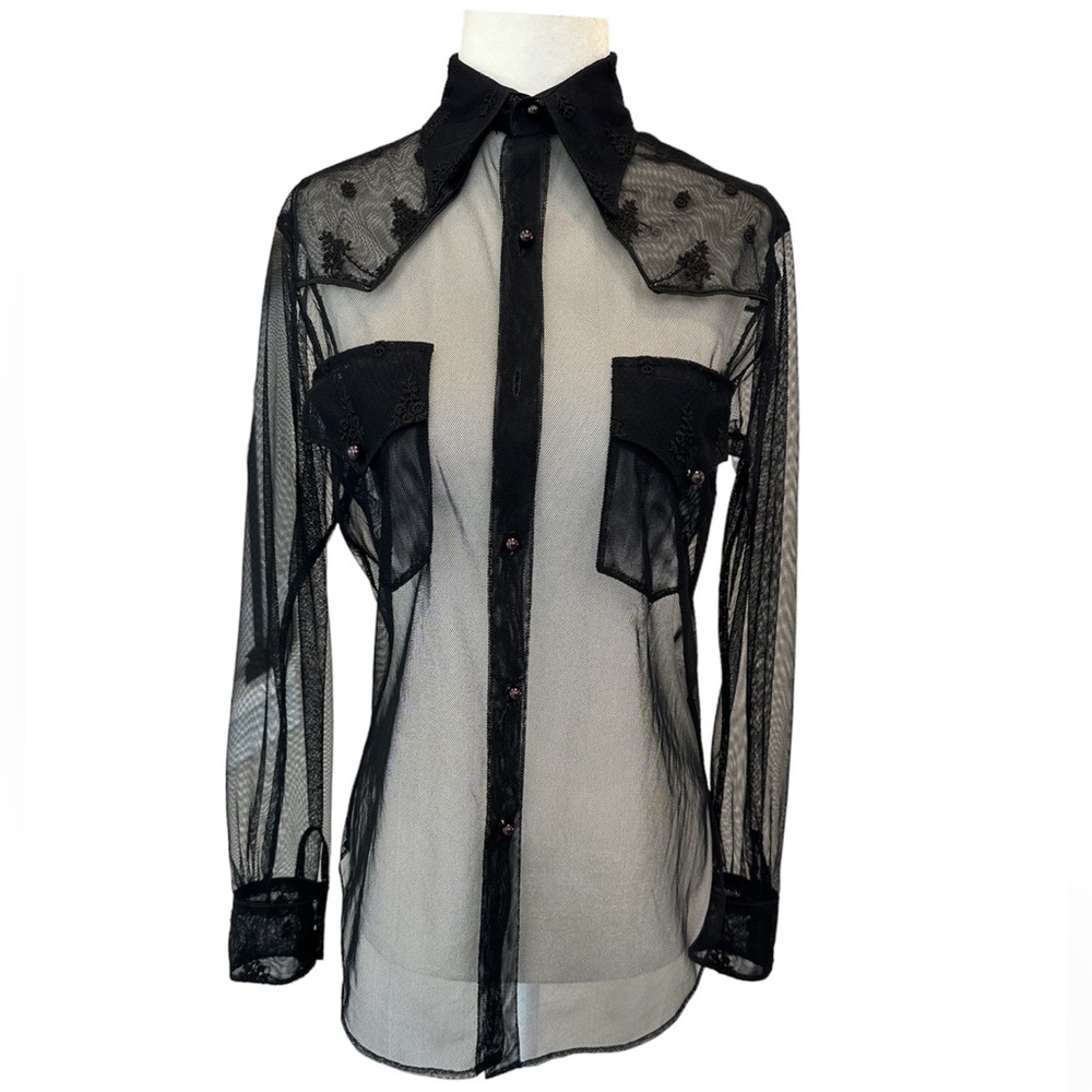 Shari Alexander Sheer Mesh Blouse